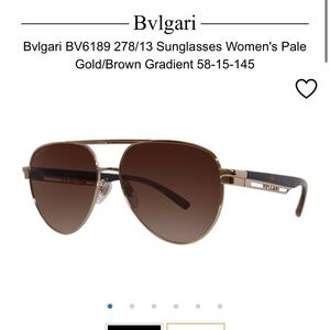 Bvlgari Aviator Sunglasses Gold / Brown Gradient